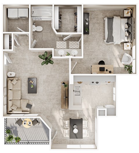 a floor plan of a home with a bedroom and a living room